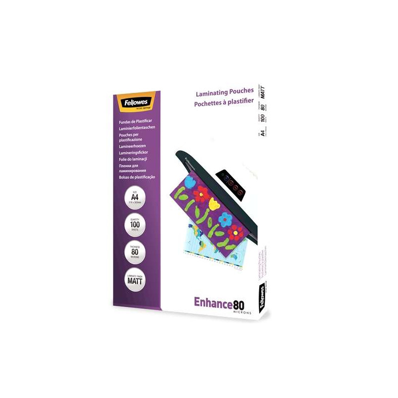 Fellowes Pack de 100 Fundas para Plastificar Mate A4