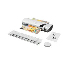 GBC Inspire+ A4 Set de Plastificadora + Recortadora de Esquinas + Cizalla + Paquete de 5 Bolsas de Plastificacion A4