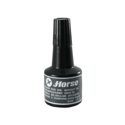 Horse Bote de Tinta para Tampon 30ml Negro Sin Aceite - Color Negro