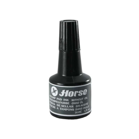 Horse Bote de Tinta para Tampon 30ml Negro Sin Aceite - Color Negro
