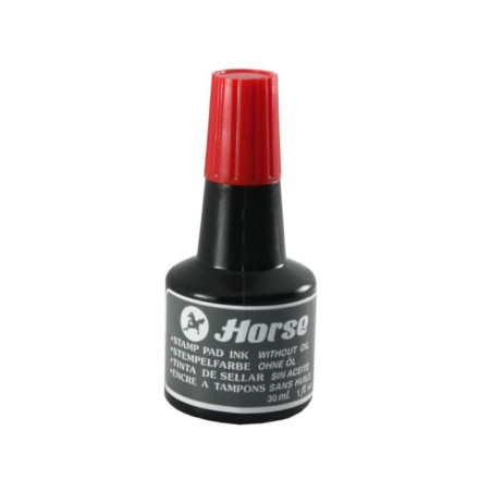 Horse Bote de Tinta para Tampon 30ml Rojo Sin Aceite - Color Rojo