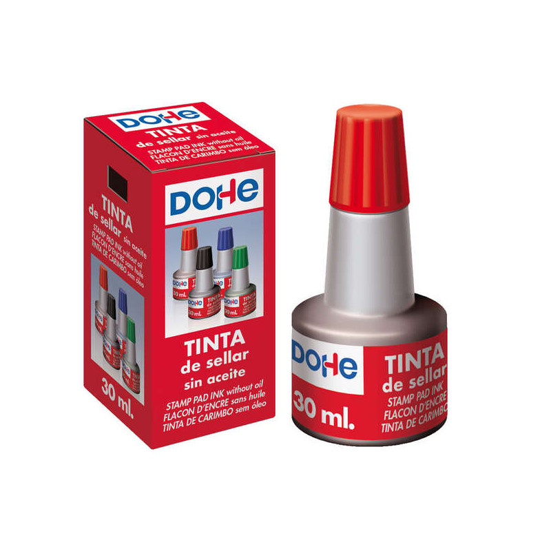 Dohe Tinta para Tampones y Sellos 30ml Rojo Color Rojo