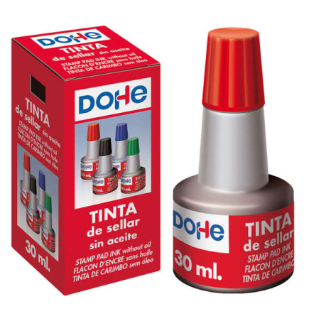 Dohe Tinta para Tampones y Sellos 30ml Rojo Color Rojo
