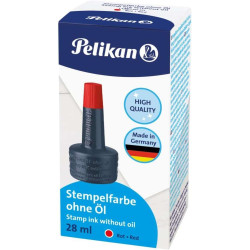 Pelikan Bote de Tinta para Tampones 28ml Rojo Sin Aceite - Secado Rapido - Resistente al Agua
