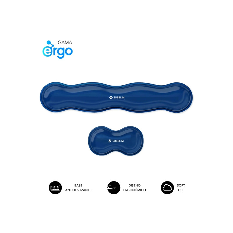 Subblim Pack Ergo Crystal Flex Reposamuñecas para Teclado y Raton 04E060