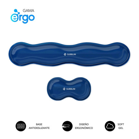 Subblim Pack Ergo Crystal Flex Reposamuñecas para Teclado y Raton 04E060