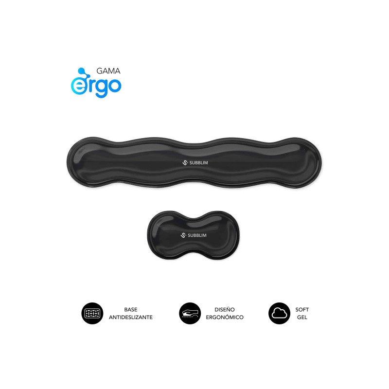 Subblim Pack Ergo Crystal Flex Reposamuñecas para Teclado y Raton 04E061