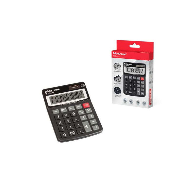 ErichKrause Calculadora Electronica de Sobremesa de 12 Digitos