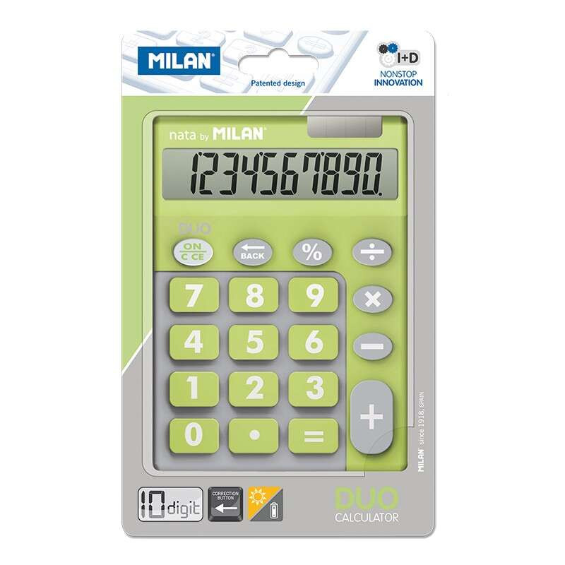 Milan Calculadora 10 Digitos Duo Verde