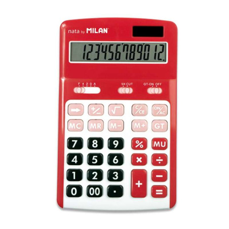 Milan Calculadoras de 12 Digitos Rojo