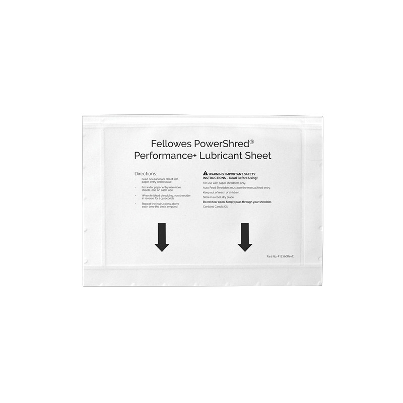 Fellowes Pack de 10 Hojas Lubricantes para Destructoras