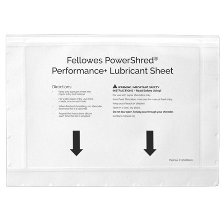 Fellowes Pack de 10 Hojas Lubricantes para Destructoras