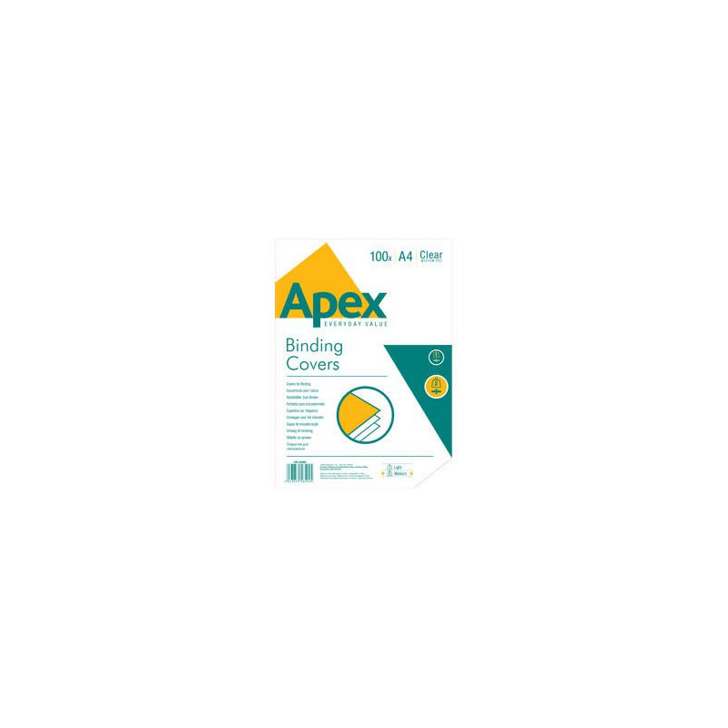 Fellowes Apex Pack de 100 Portadas para Encuadernar de PVC A4