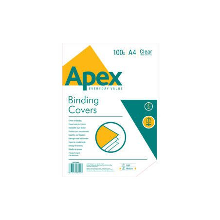 Fellowes Apex Pack de 100 Portadas para Encuadernar de PVC A4