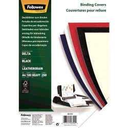 Fellowes Pack de 100 Portadas de Carton Simil Piel Delta Cuero A4