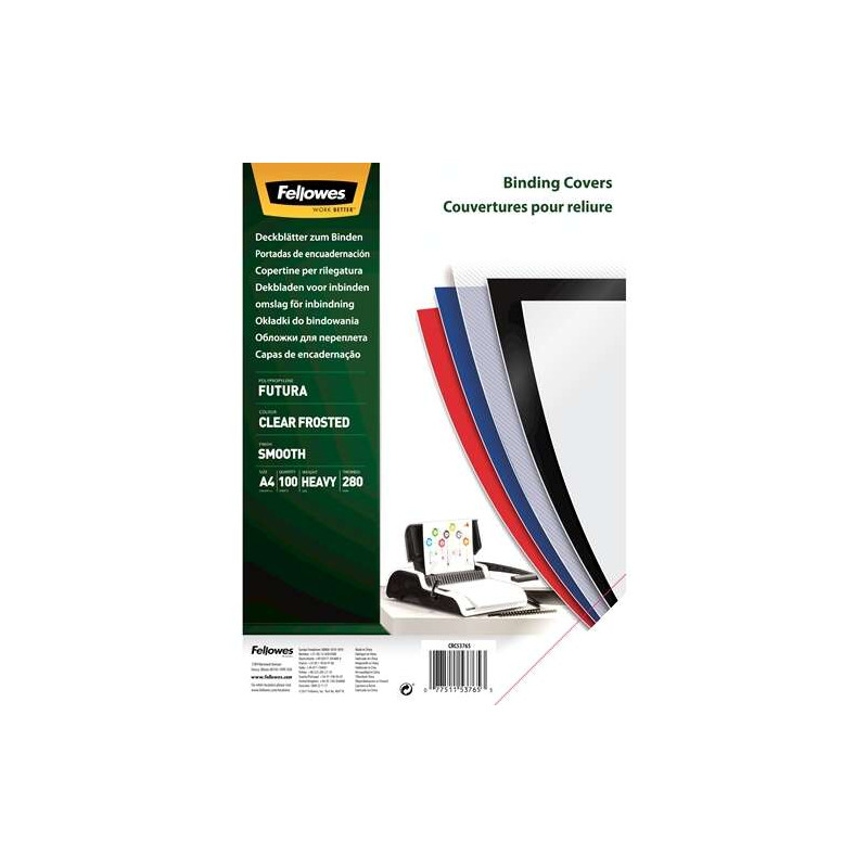 Fellowes Pack de 100 Portadas de Polipropileno A4