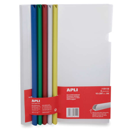 Apli Pack de 5 Encuadernadores Deslizantes 10x297mm