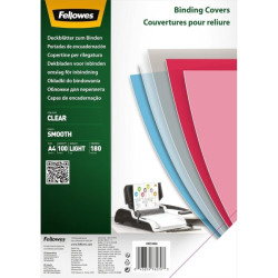 Fellowes Pack de 100 Portadas para Encuadernar de Polietileno A4 180 Micras