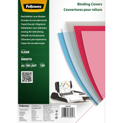 Fellowes Pack de 100 Portadas de Polietileno Transparentes para Documentos A4