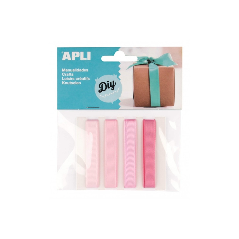 Apli Pack de 4 Cintas de Tela Rosa