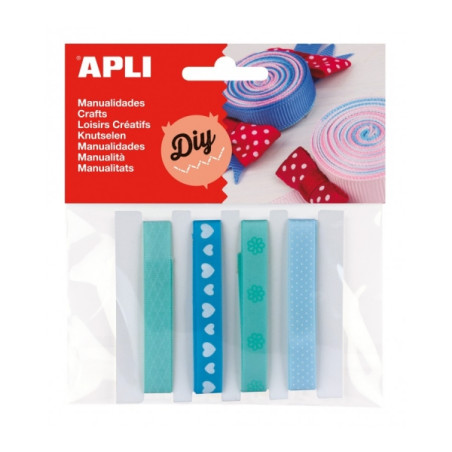 Apli Pack de 4 Cintas de Tela Azul