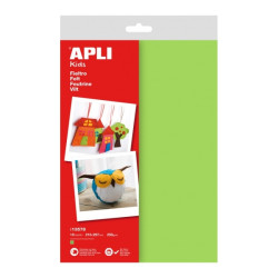 Apli Pack de 10 Hojas de Fieltro A4 Verde
