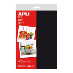Apli Pack de 10 Hojas de Fieltro A4 Negro