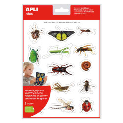 Apli Bolsa de Gomets Tematicos Realistas Insectos