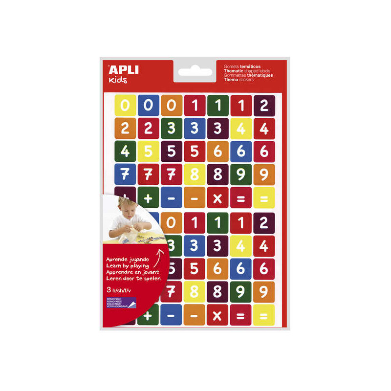 Apli Bolsa de Gomets Tematicos los Numeros