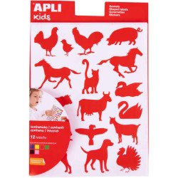 Apli Bolsa de Gomets de Adhesivo Permanente con Formas de Animales de Granja