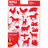Apli Bolsa de Gomets de Adhesivo Permanente con Formas de Animales de Granja
