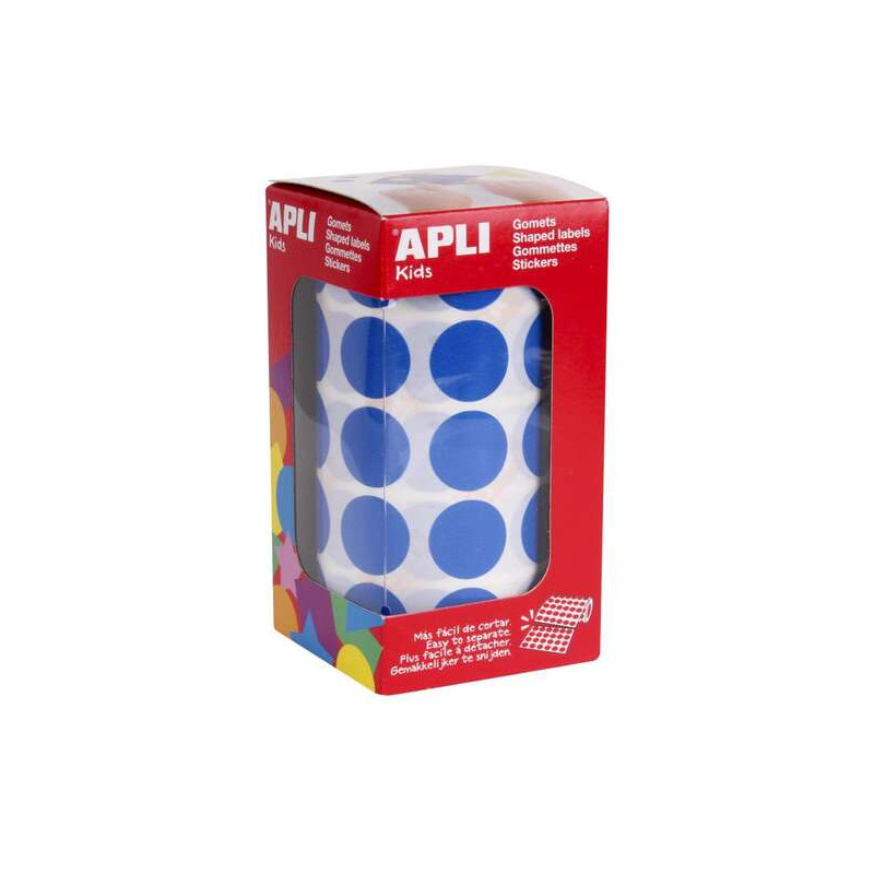 Apli Rollo de 1770 Gomets Redondos Azules