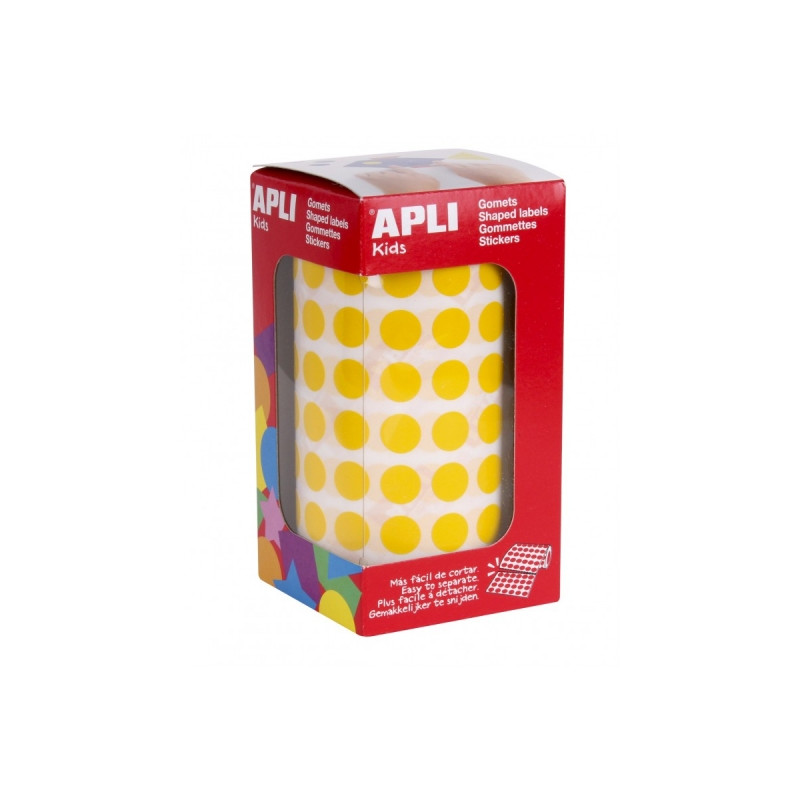 Apli Rollo de 5.192 Gomets Redondos Adhesivo Permanente