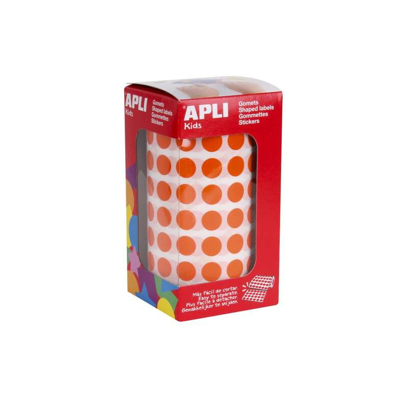 Apli Rollo de 5192 Gomets Redondos Naranjas