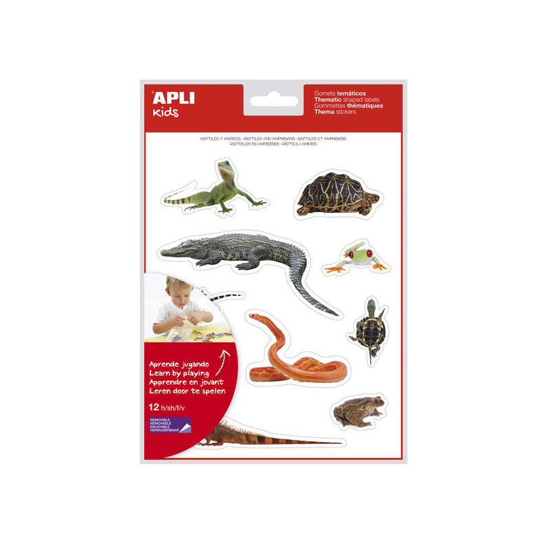 Apli Gomets Tematicos Realistas de Reptiles y Anfibios (5u.)