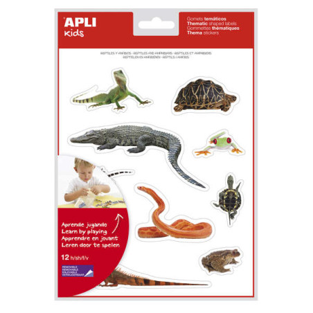 Apli Gomets Tematicos Realistas de Reptiles y Anfibios (5u.)