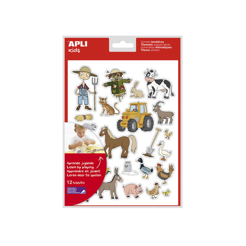 Apli Kids Pack de 276 Gomets Tematicos La Granja
