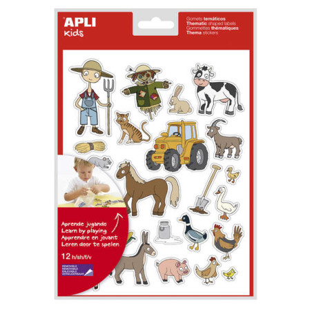 Apli Kids Pack de 276 Gomets Tematicos La Granja