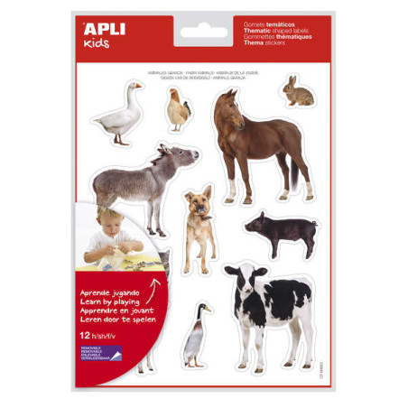 Apli Gomets Tematicos Realistas Animales de la Granja (5u.)