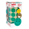 Apli Rollo con 900 Gomets Cara Feliz Verdes Ø 20mm