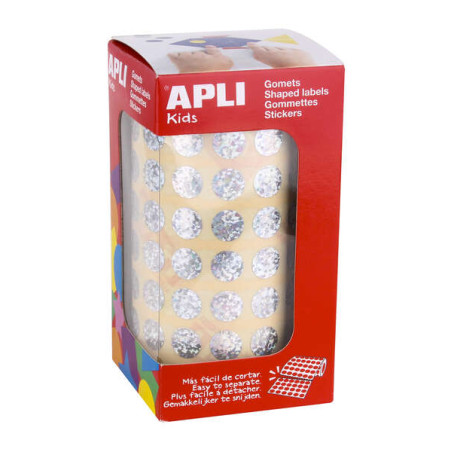 Apli Gomets Redondos Holograficos Plata