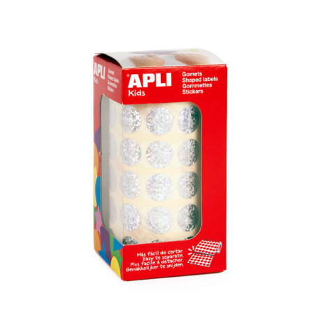 Apli Gomets Redondos Holograficos Plata