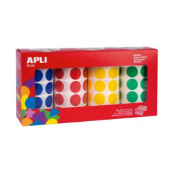 Apli Pack de 4 Rollos de Gomets Redondos Ø 20mm