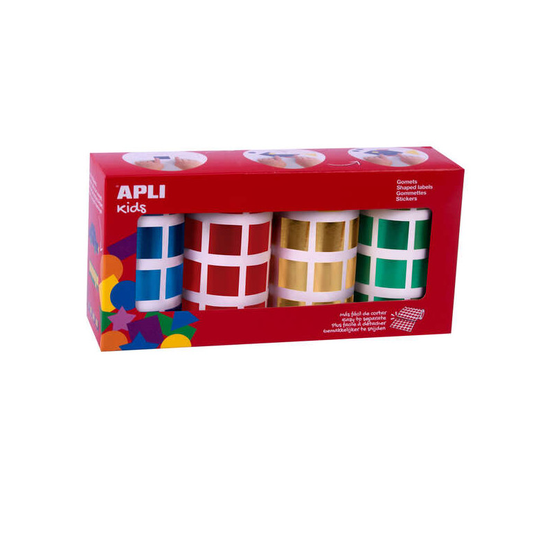 Apli Gomets Cuadrados Metalizados