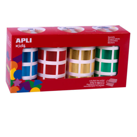 Apli Gomets Cuadrados Metalizados