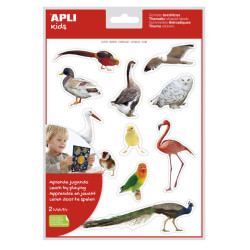 Apli Gomets Tematicos Realistas de Aves (5u.)