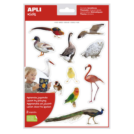 Apli Gomets Tematicos Realistas de Aves (5u.)
