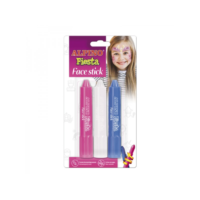 Alpino Fiesta Face Stick Pack con 3 Barritas de Pintura Facial