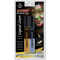 Alpino Make-up Liquid Liner Pack con 2 Botes de Maquillaje Liquido con Aplicador