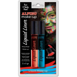 Alpino Make-up Liquid Liner Pack con 2 Botes de Maquillaje Liquido con Aplicador